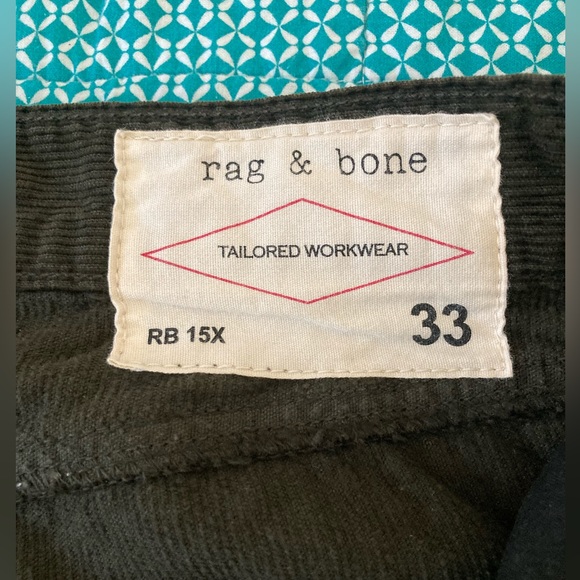 Rag and Bone corduroy button closure men pants size 33 brown - Picture 5 of 15